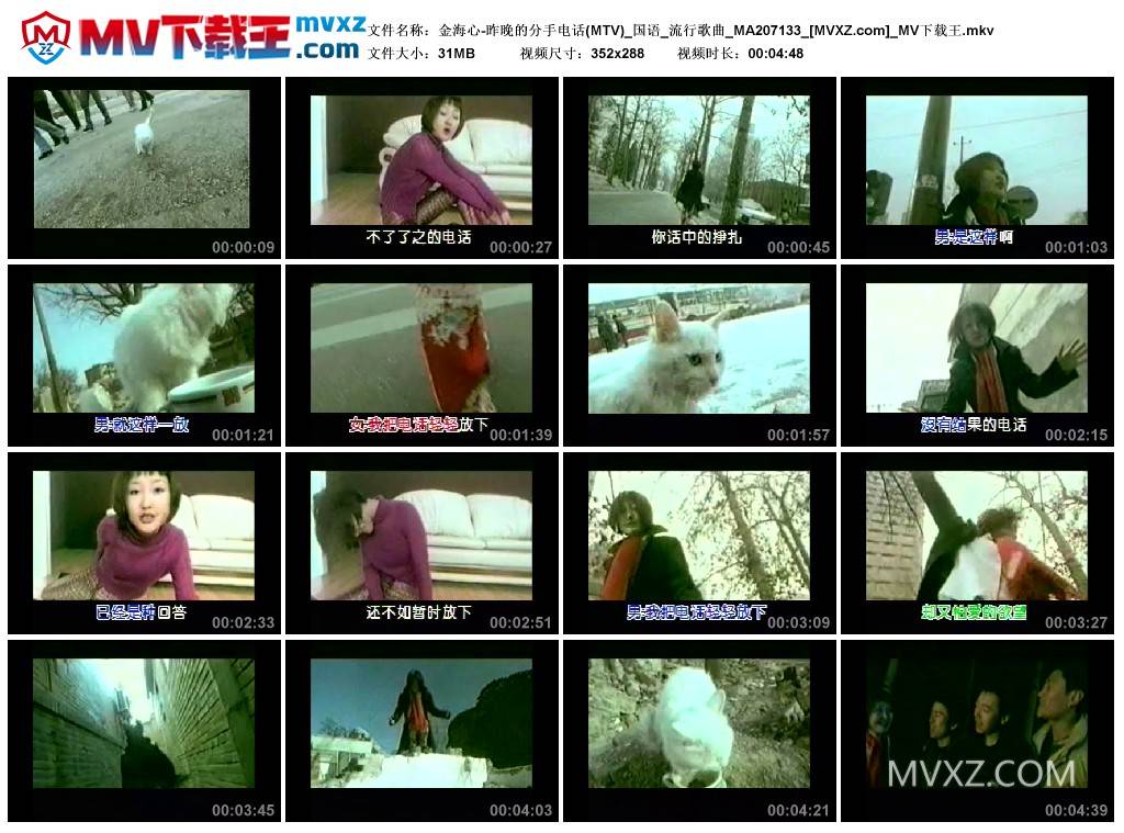 金海心-昨晚的分手电话(MTV)_国语_流行歌曲_MA207133